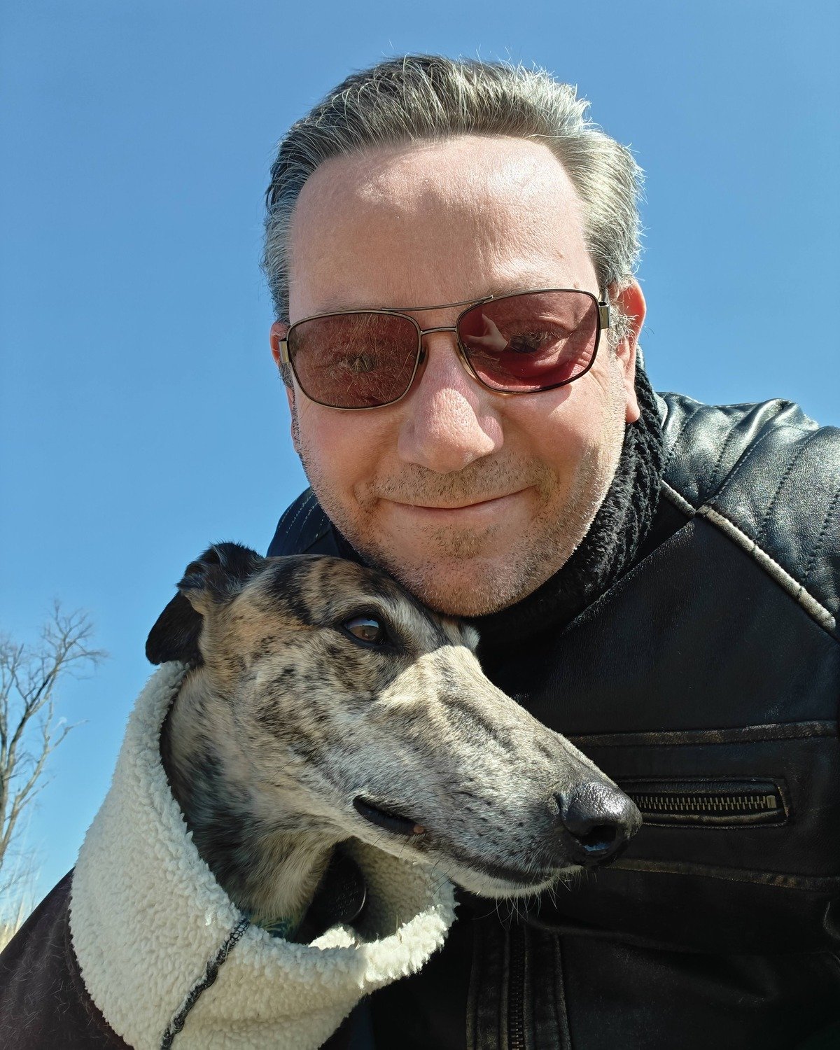 Simon Berry with his greyhound Willow